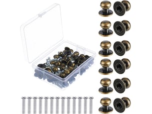 Jeu de 36 mini boutons métalliques vintage, tireurs ronds pour tiroirs, valises, cuisine et commodes