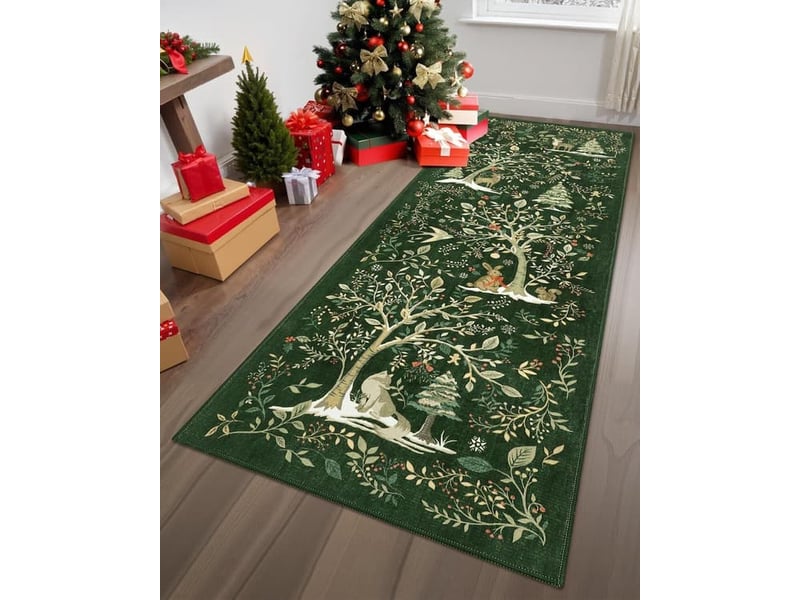  Tapis de couloir de noël, vert, antidérapant et lavable, grand tapis d'entrée, tapis décoratif de noël moderne, 80 x 120 cm SZPB770241JJZJ - Conforama A