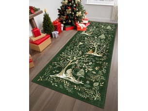 Tapis de couloir de noël, vert, antidérapant et lavable, grand tapis d'entrée, tapis décoratif de noël moderne, 80 x 120 cm