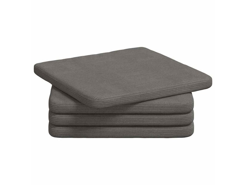 Lot de 4 coussins de siège, coussins décoratifs tissu en velours côtelé gris clair cf59987 - Conforama A