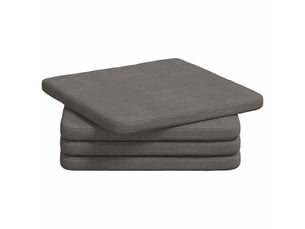 Lot de 4 coussins de siège, coussins décoratifs tissu en velours côtelé gris clair cf59987