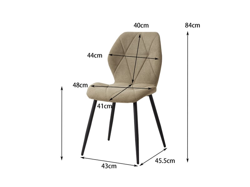  Lot de 6 chaises - chaise de salle à manger vintage en forme de diamant - chaise en lin - pieds en métal(vert) Grand-house - Conforama E