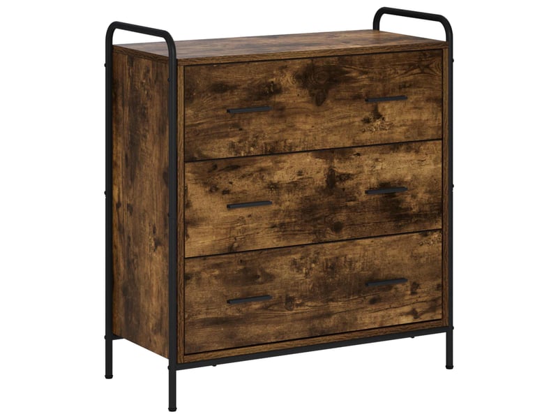  Buffet salon, buffet de rangement chêne fumé 97x33x81 cm bois d'ingénierie shl98089  - Conforama A