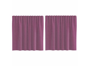 Lot de 2 rideaux en voile, voilages à œillets violets cf44253