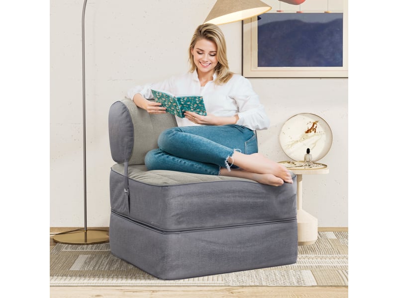  Pouf modulaire vercart gris - assise 82x76x76 cm, fabrication europe  - Conforama B