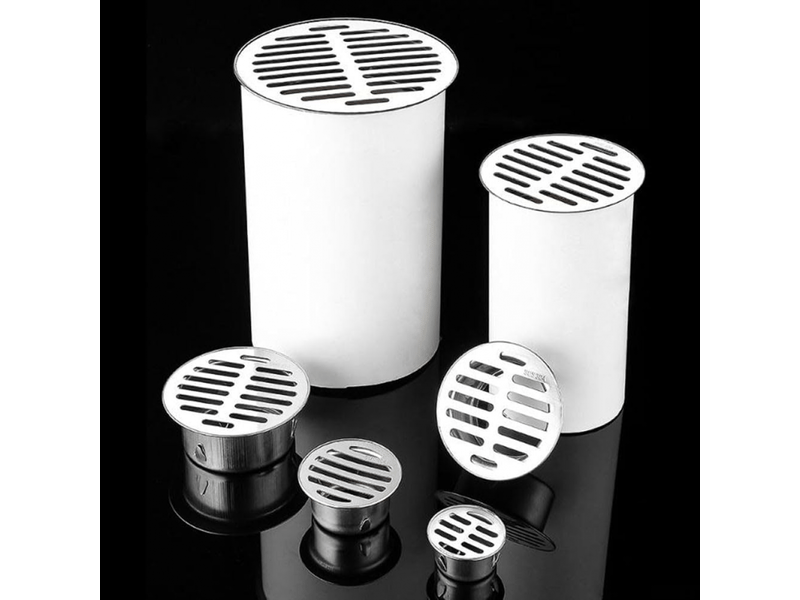  Drain de sol rond en acier inoxydable de 90 mm, anti-blocage, pour extérieur, avec grand débit pour jardin  - Conforama C