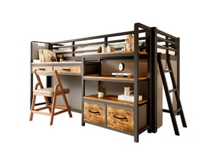Lit mezzanine 90x200 cm OKWISH   coloris noir