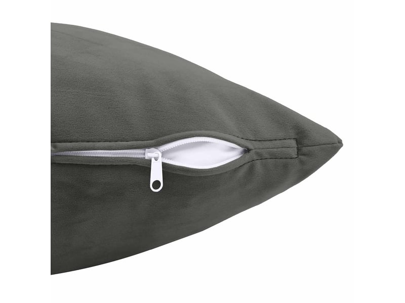  Lot de 2 coussins avec oreiller, coussins décoratifs heerlen gris foncé velours cf50486  - Conforama E