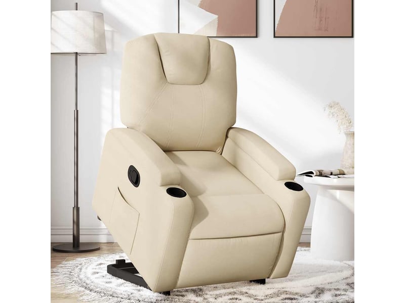  Fauteuil inclinable salon, fauteuil relax crème tissu shl1816  - Conforama B