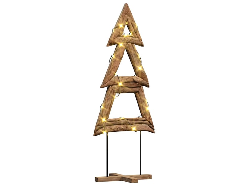  Sapin de noël, arbre de noël marron 90 cm bois de teck solide  - Conforama C