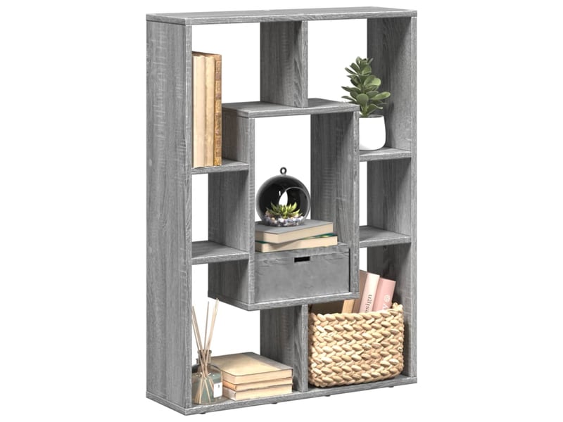  Bibliothèque, meuble de rangement salon sonoma gris 63x20x90 cm bois d'ingénierie  - Conforama B