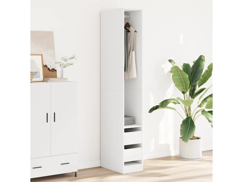  Garde-robe chambre, armoire de rangement blanc 30x50x200 cm bois d'ingénierie  - Conforama C