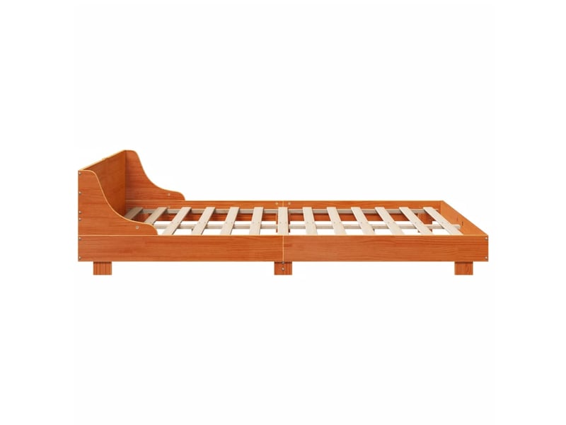  Lit double- lit adulte -  cadre de lit sans matelas  marron 140x190cm bois pin massif  - Conforama D