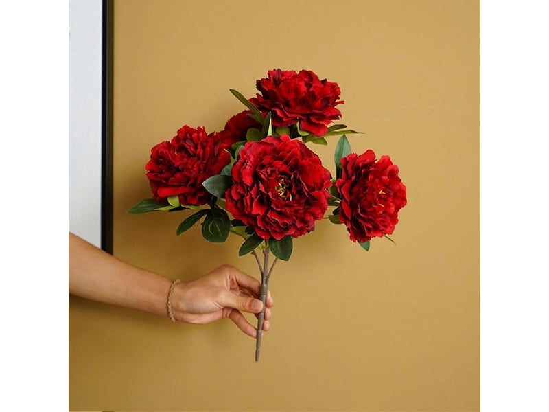  Plante artificielle de qualité supérieure, détaillée et anti-chute, hibiscus pivoine, fausse fleur, décoration de chemin.champagne  - Conforama D