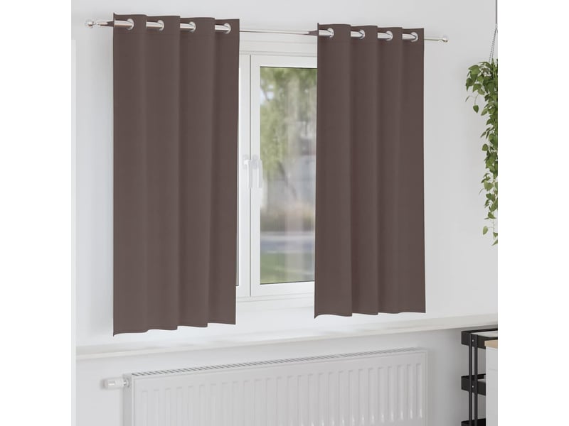  Lot de 2 rideaux occultants, rideaux black-out avec anneaux marron foncé 175 x 140 cm cf44698  - Conforama B