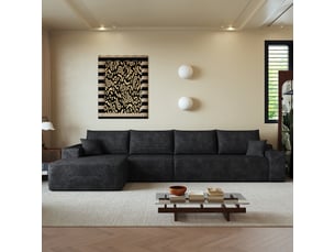 Canapé droit fixe <strong></strong> <strong></strong> 4 places Tissu noir