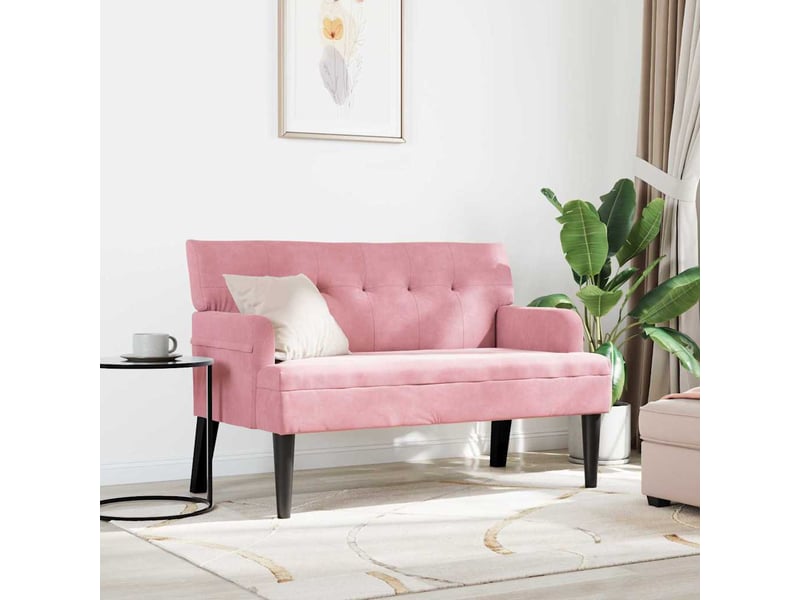 Banc chambre, banc de lit chesterfield rose 112x65,5x75 cm velours - Conforama C