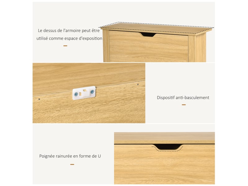  Meuble chaussure entrée, armoire à chaussures meuble d'entrée et couloir - 2 abattantes portes 2 compartiments  - Conforama R