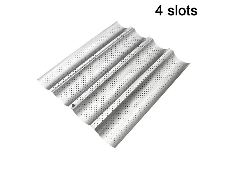 Moule à pain en acier au carbone – argent, 3 ou 4 emplacements, anti-adhésif - Conforama B