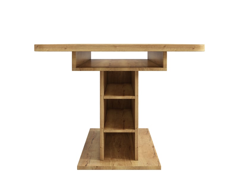 Table extensible naturelle avec rangements latéraux, 110 à 130 cm Fay Lum - Conforama W