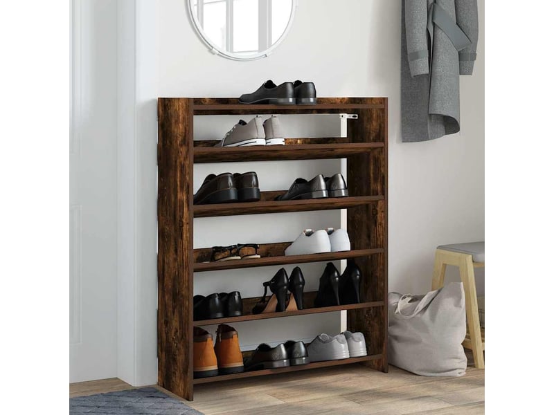  Meuble à chaussures, étagère à chaussures chêne fumé 80x25x100 cm bois d'ingénierie  - Conforama C