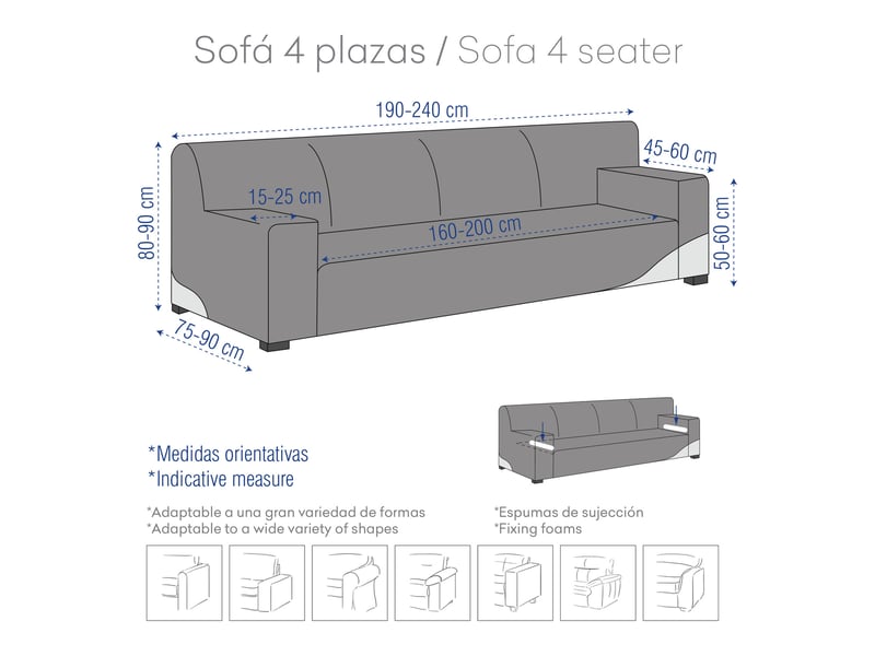 Housse de canapé 4 places apollo c04  - Conforama D