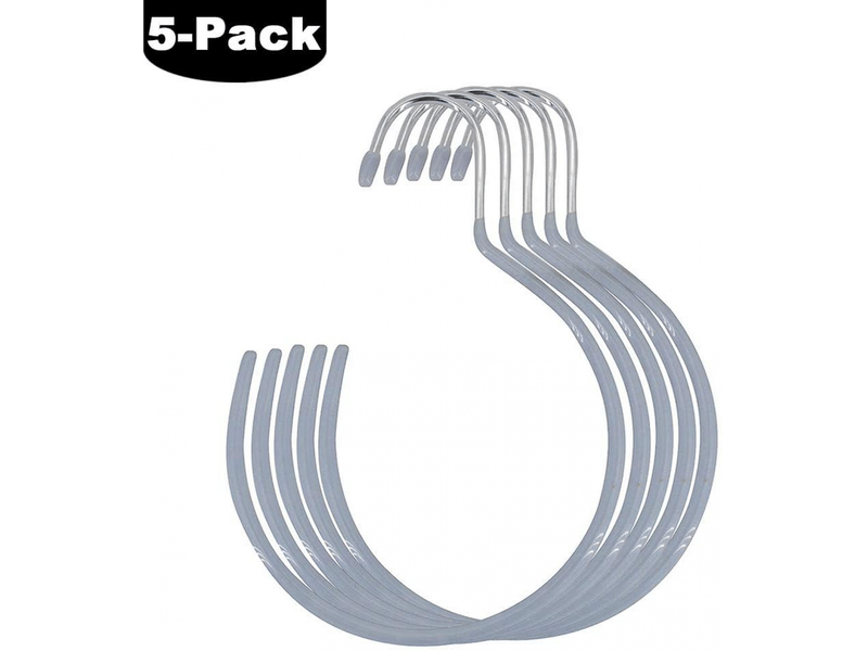  Argenté cintre pour foulard à anneau 5 pièces cintre porte foulard cintre d'écharpe rond support écharpe placard crochet anneau, organisateur d'écharp, gris  - Conforama A