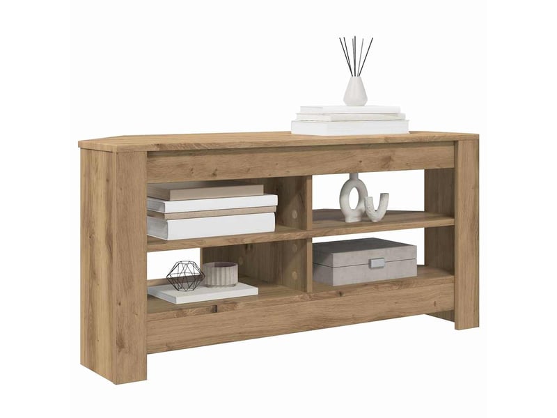 Meuble tv d'angle moderne 102x40,5x45 cm chêne artisanal - Conforama C