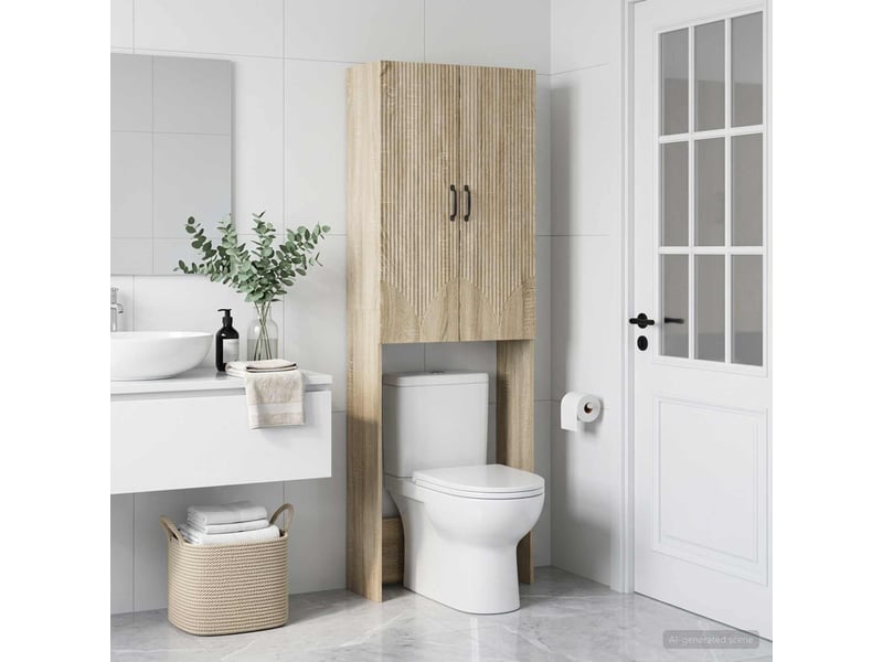  Armoire de toilette, meuble de toilette hoorn chêne sonoma 66x25.5x190 cm  - Conforama C