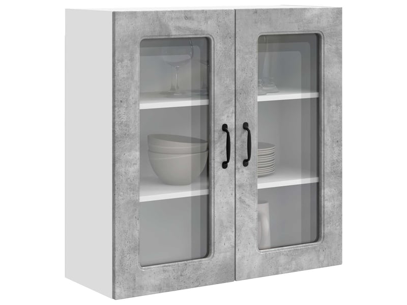 Meuble mural de cuisine | armoire de cuisine gris béton 80x31x80cm shl9322 - Conforama C