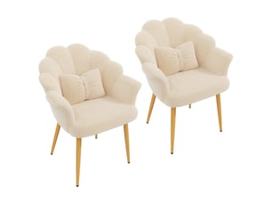 Fauteuil fixe <strong>OKMYHOME</strong> <strong></strong> Tissu bouclette beige vendu Par paire