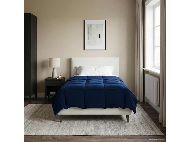  Duvet - couette complet toute l'année 135 x 200 cm 4 saisons bleu foncé  - Conforama B
