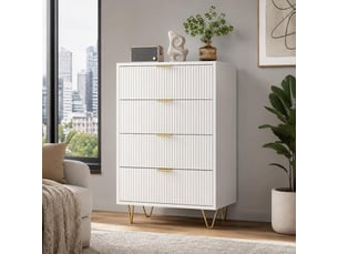 Commode 4 tiroir(s) coloris blanc largeur 60 cm