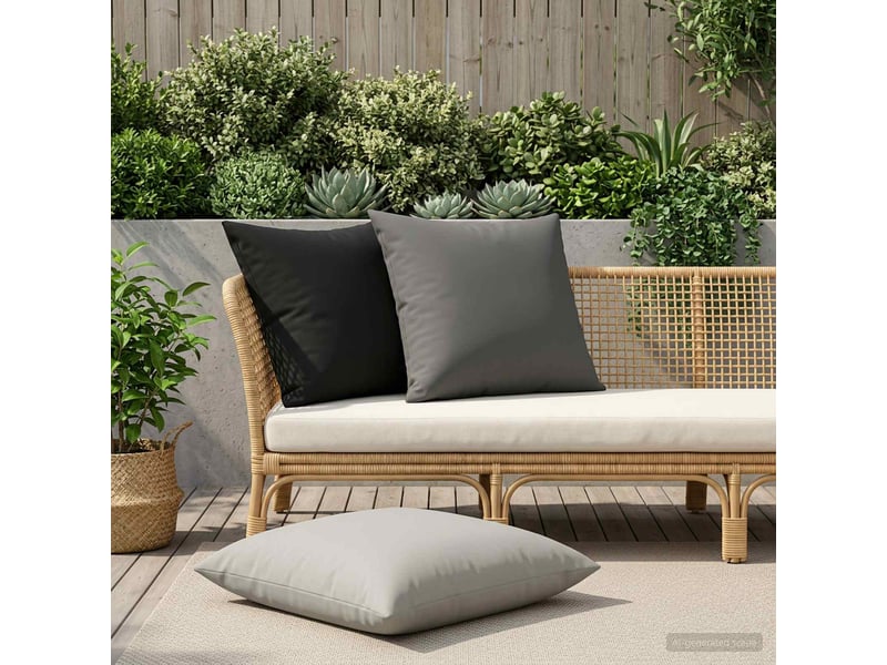  Lot de 2 housses de coussin heerlen anthracite 80 x 80 cm polyester cf49420  - Conforama B