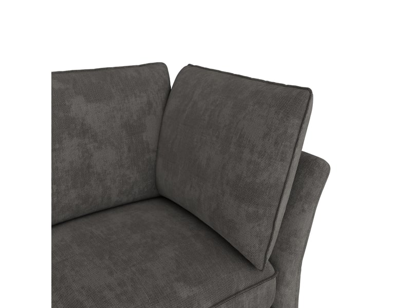  Canapé d'angle modulable 6 places en chenille gris avec coffre intégré et poufs inclus pour salon  - Conforama R