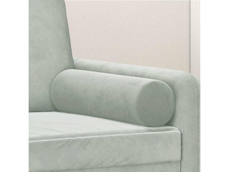  Lot de 2 coussins décoratifs gris clair ø15x50 cm velours cf60866  - Conforama E