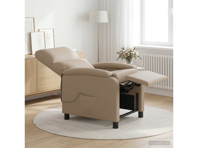  Vidaxl fauteuil de massage inclinable cappuccino simili cuir  - Conforama B