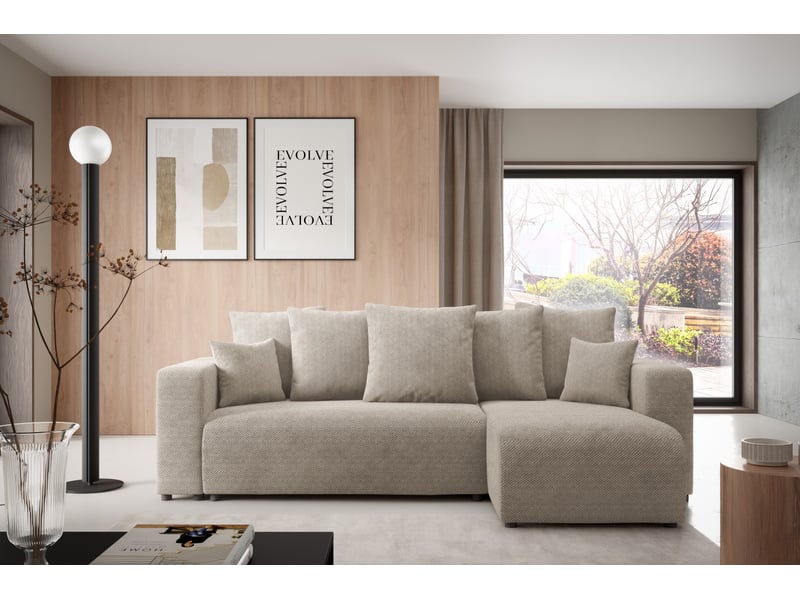  Canapé d'angle convertible evora l beige  - Conforama B