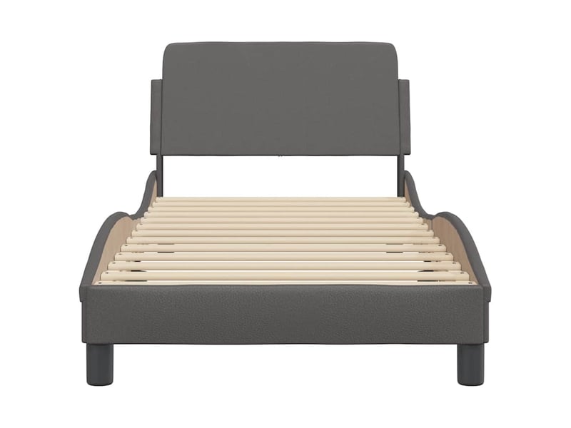  Lit simple- lit adulte -  cadre de lit dover gris 80x200 cm similicuir  - Conforama C