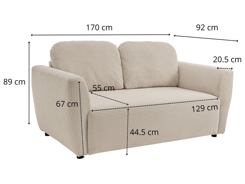  Canapé d'angle beige convertible 3 place  - Conforama H