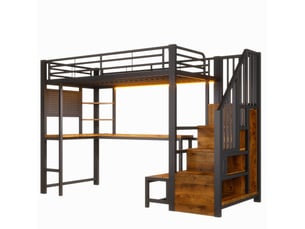 Lit mezzanine 90x200 cm <strong>MODENUIT </strong> <strong></strong> coloris noir