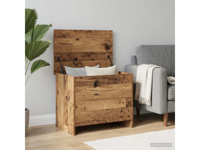  Coffre de rangement avec stockage bois ancien 60x40x50 cm  - Conforama D