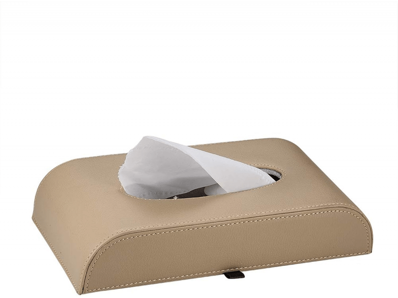  Porte-mouchoirs pour voiture, boîte à mouchoirs portable en cuir synthétique, boîte à serviettes rectangulaire, beige  - Conforama A