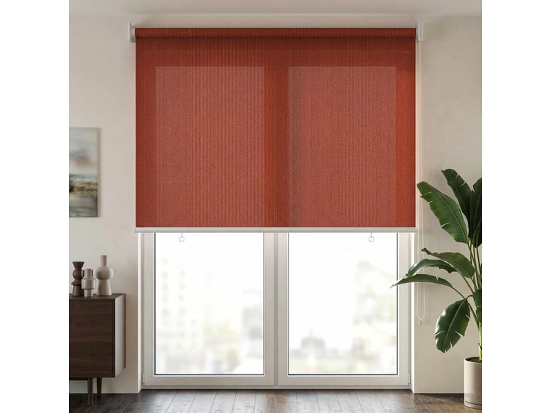  Store enrouleur extérieur, store à rouleau à 90% de blocage uv terracota hdpe cf45230  - Conforama C
