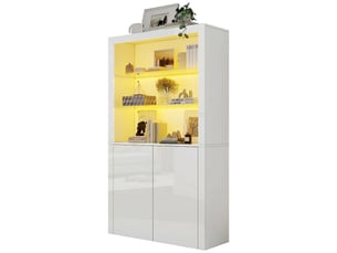 Vitrine coloris blanc 3 étagère(s) <strong>KORFEE</strong> <strong></strong> - 47.55 cmx100 cm