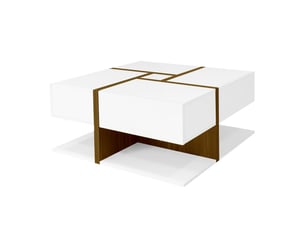 Table basse rectangulaire coloris blanc <strong></strong> <strong></strong> - 78 cmx78 cm