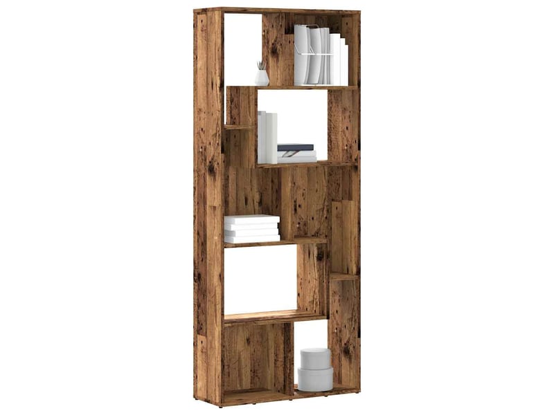  Bibliothèque, meuble de rangement salon vieux bois 67x24x161 cm bois d'ingénierie  - Conforama B