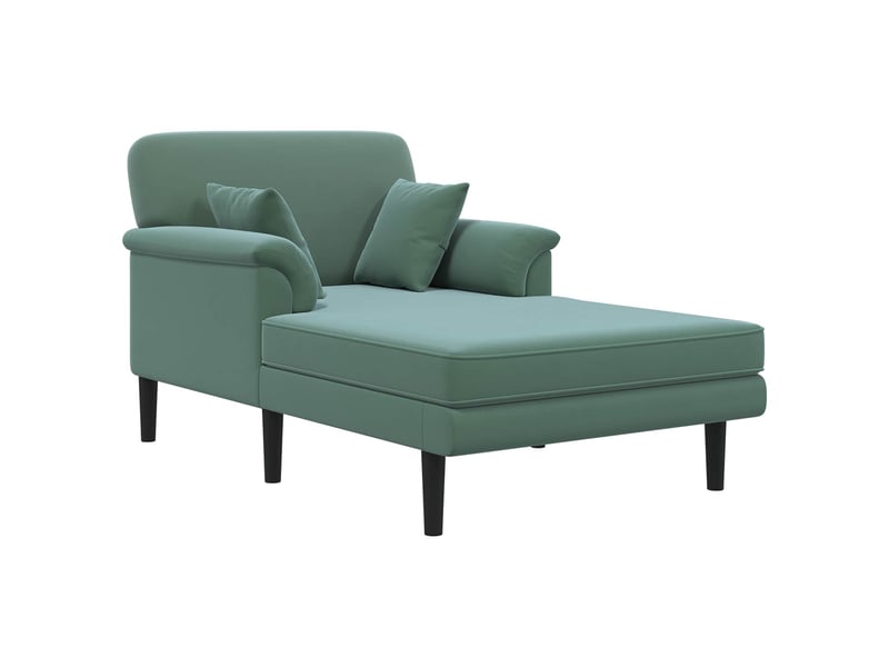  Chaise longue, chaise de salon vert mer velours cf28632  - Conforama A