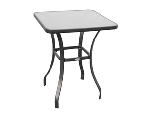 Table 68 x 68 cm forme carrée en verre résistante aux intempéries couleur noire