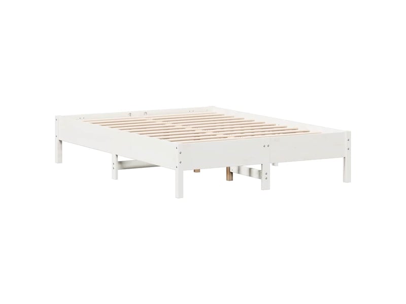 Lit double- lit adulte -  cadre de lit sans matelas blanc 135x190 cm bois de pin massif  - Conforama A
